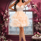 Kenley Ball-Gown/Princess V-Neck Short Tulle Homecoming Dress With Beading Sequins DEP0025646