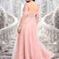 Dalia A-line Sweetheart Off the Shoulder Floor-Length Tulle Floral Lace Prom Dresses With Appliques Lace DEP0025870