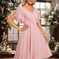 Stephany A-line V-Neck Knee-Length Chiffon Homecoming Dress DEP0025702