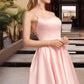 Brooklyn A-line Square Short/Mini Satin Homecoming Dress DEP0020544