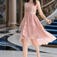 Pat A-line Scoop Asymmetrical Chiffon Homecoming Dress DEP0020514