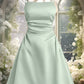 Kristin A-line Straight Short Satin Homecoming Dress DEP0025643