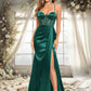 Amara Trumpet/Mermaid Sweetheart Sweep Train Stretch Satin Prom Dresses DEP0025836