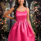 Milagros Ball-Gown/Princess Scoop Short Satin Homecoming Dress DEP0025714