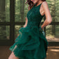 Tiffany Ball-Gown/Princess Scoop Short/Mini Lace Tulle Homecoming Dress With Sequins DEP0020537