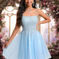 Harriet A-line Scoop Short Tulle Sequin Homecoming Dress With Sequins Beading DEP0025706