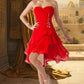 Amelia A-line Sweetheart Asymmetrical Chiffon Homecoming Dress With Beading Ruffle DEP0020599