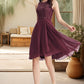 Riley A-line Scoop Asymmetrical Chiffon Lace Homecoming Dress With Sequins DEP0020516