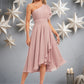 Peggie A-line One Shoulder Asymmetrical Chiffon Bridesmaid Dress With Ruffle DEP0025819