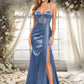 Amara Trumpet/Mermaid Sweetheart Sweep Train Stretch Satin Prom Dresses DEP0025836