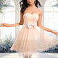 Karsyn Ball-Gown/Princess Sweetheart Short Tulle Homecoming Dress With Bow DEP0025719