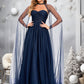 Amiyah Ball-Gown/Princess Sweetheart Sweep Train Tulle Prom Dresses With Beading Sequins DEP0025848