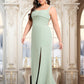 Khloe Trumpet/Mermaid Square Floor-Length Chiffon Bridesmaid Dress DEP0025808