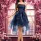 Rachel Ball-Gown/Princess Straight Asymmetrical Organza Homecoming Dress With Sequins Appliques Lace DEP0025652