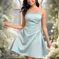 Kristin A-line Straight Short Satin Homecoming Dress DEP0025643