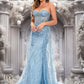 Nayeli Sheath/Column Sweetheart Sweep Train Sequin Tulle Prom Dresses With Sequins DEP0025860