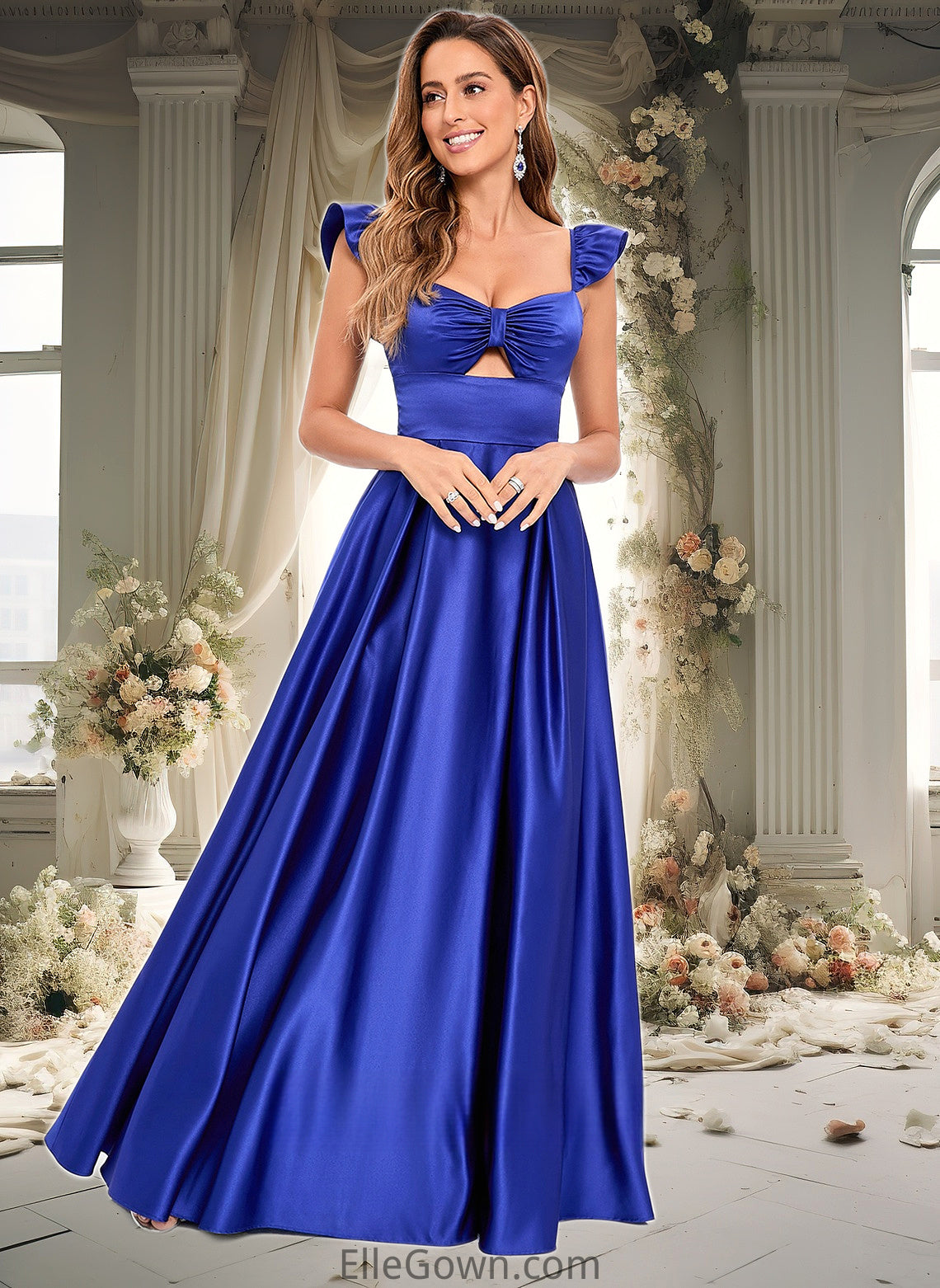 Alejandra Ball-Gown/Princess Sweetheart Floor-Length Satin Prom Dresses DEP0025859