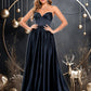 Sophie Ball-Gown/Princess V-Neck Floor-Length Satin Prom Dresses DEP0025840