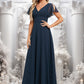 Alina A-line V-Neck Floor-Length Chiffon Bridesmaid Dress DEP0025806