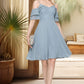 Laura A-line Cold Shoulder V-Neck Knee-Length Chiffon Homecoming Dress With Cascading Ruffles DEP0020578