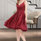 Ina A-line V-Neck Short/Mini Satin Homecoming Dress DEP0020542