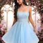 Harriet A-line Scoop Short Tulle Sequin Homecoming Dress With Sequins Beading DEP0025706