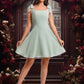 Paulina A-line Square Short Chiffon Homecoming Dress With Bow DEP0025655