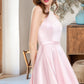 Ximena A-line Scoop Short/Mini Satin Homecoming Dress DEP0020590