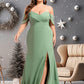 Savanah Trumpet/Mermaid Off the Shoulder V-Neck Floor-Length Chiffon Bridesmaid Dress DEP0025810