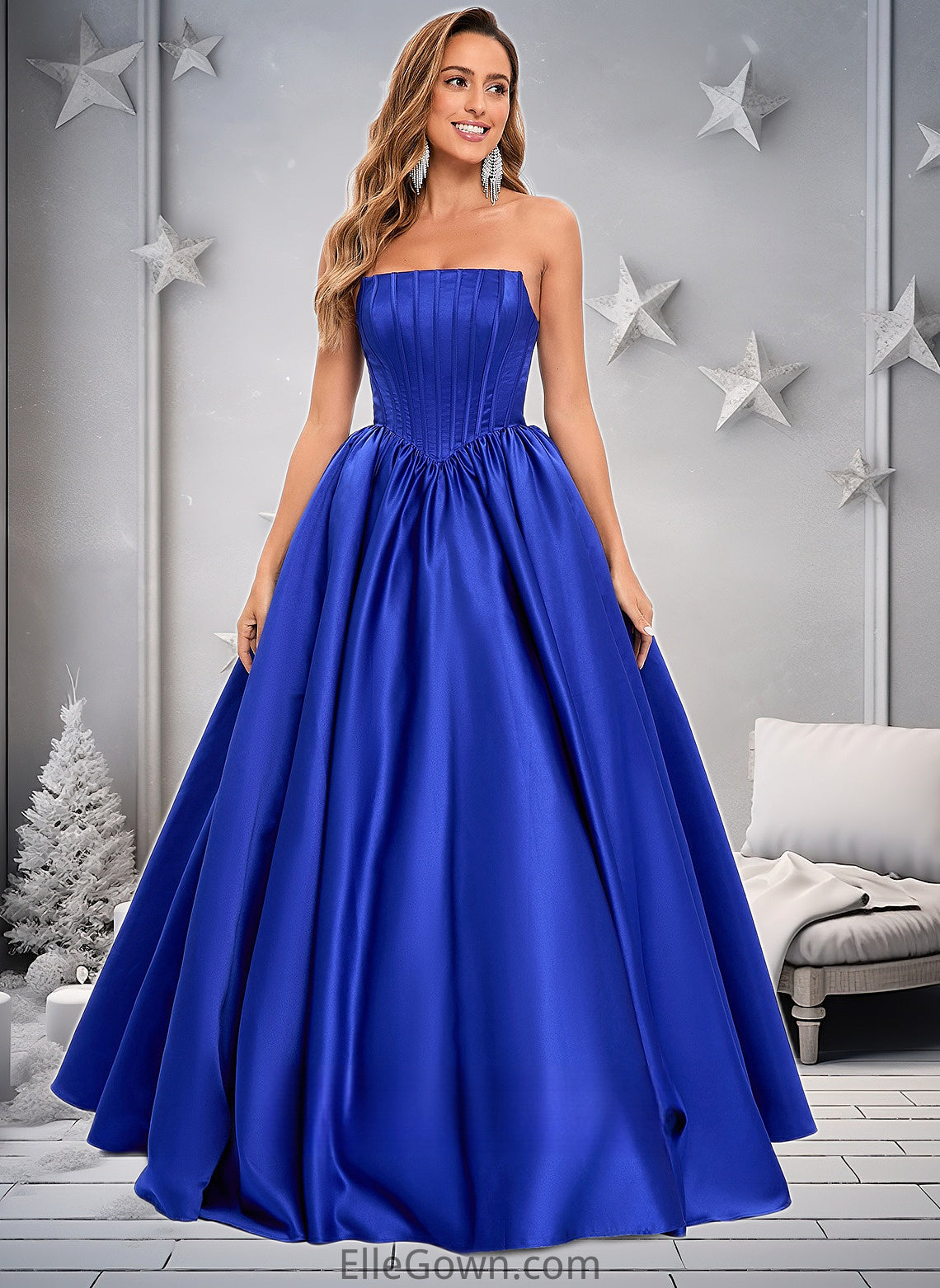 Mckenna Ball-Gown/Princess Straight Floor-Length Satin Prom Dresses DEP0025831