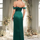 India Sheath/Column Off the Shoulder Floor-Length Satin Bridesmaid Dress DEP0025815