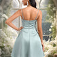 Kristin A-line Straight Short Satin Homecoming Dress DEP0025643