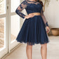 Leanna A-line Scoop Short/Mini Tulle Homecoming Dress DEP0020573