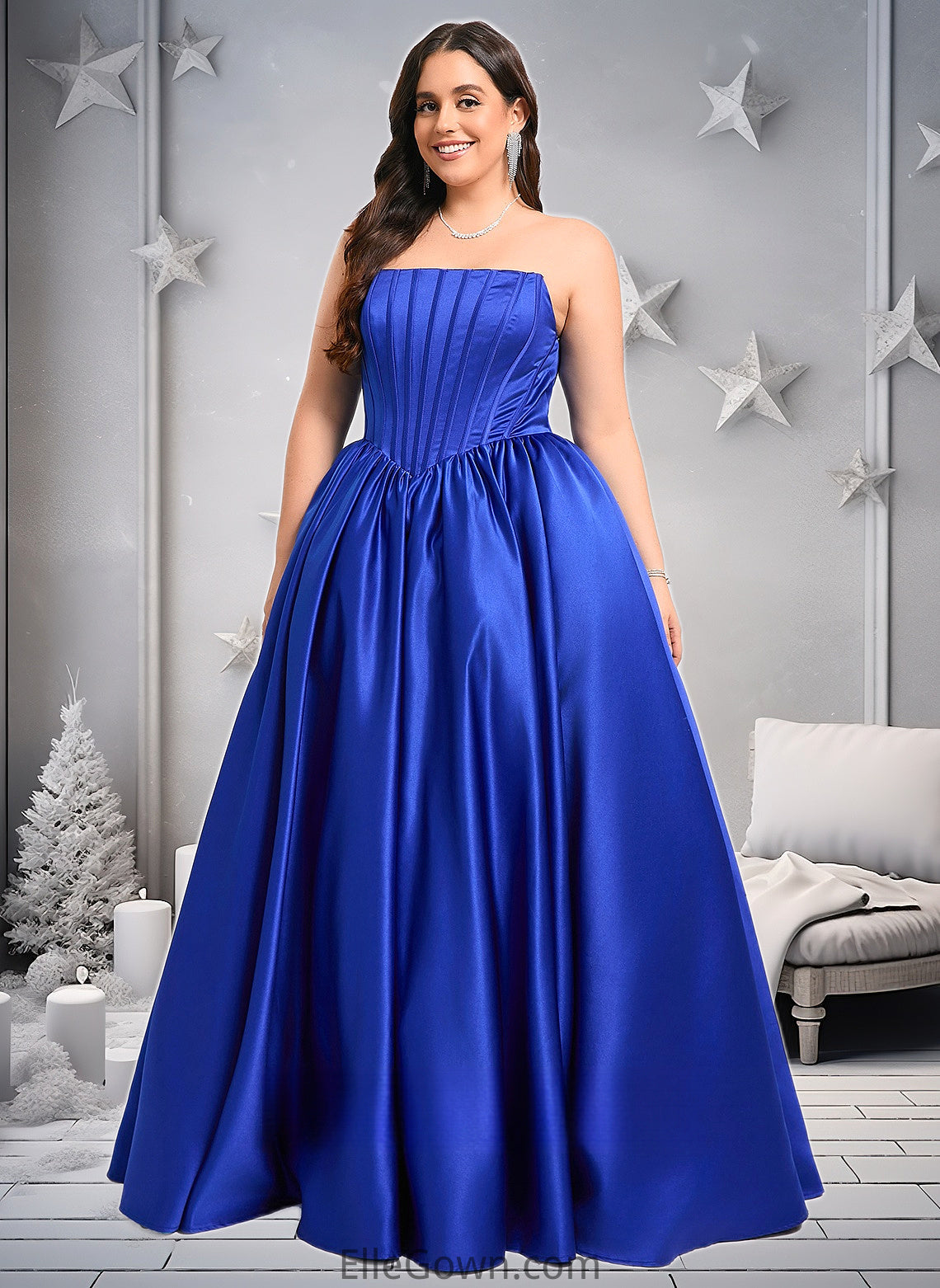 Mckenna Ball-Gown/Princess Straight Floor-Length Satin Prom Dresses DEP0025831