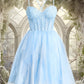 Janelle Ball-Gown/Princess Sweetheart Short Lace Tulle Homecoming Dress With Ruffle DEP0025707