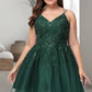 Cali A-line V-Neck Short/Mini Tulle Homecoming Dress DEP0020546