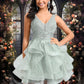 Brooklynn Ball-Gown/Princess V-Neck Short Tulle Lace Homecoming Dress DEP0025671