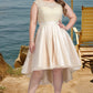 Ellie A-line Scoop Asymmetrical Lace Taffeta Tulle Homecoming Dress DEP0020592