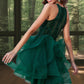 Tiffany Ball-Gown/Princess Scoop Short/Mini Lace Tulle Homecoming Dress With Sequins DEP0020537