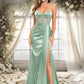 Amara Trumpet/Mermaid Sweetheart Sweep Train Stretch Satin Prom Dresses DEP0025836