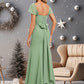 Savanah Trumpet/Mermaid Off the Shoulder V-Neck Floor-Length Chiffon Bridesmaid Dress DEP0025810