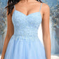 Mildred A-line V-Neck Short Lace Tulle Homecoming Dress With Rhinestone Sequins DEP0025658