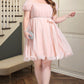 Phoebe A-line Square Short/Mini Chiffon Satin Homecoming Dress With Beading Bow Ruffle DEP0020597