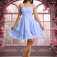 Fiona A-line Scoop Short Chiffon Homecoming Dress With Pleated DEP0025654