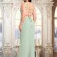 Khloe Trumpet/Mermaid Square Floor-Length Chiffon Bridesmaid Dress DEP0025808