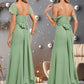 Savanah Trumpet/Mermaid Off the Shoulder V-Neck Floor-Length Chiffon Bridesmaid Dress DEP0025810