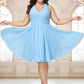 Mary A-line V-Neck Knee-Length Chiffon Homecoming Dress With Ruffle DEP0025703