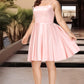 Brooklyn A-line Square Short/Mini Satin Homecoming Dress DEP0020544