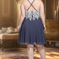 Summer A-line V-Neck Short/Mini Chiffon Homecoming Dress With Beading Sequins DEP0020564