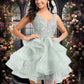 Brooklynn Ball-Gown/Princess V-Neck Short Tulle Lace Homecoming Dress DEP0025671